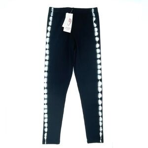 NWT Design History Big Girls Tie Dye Ribbed Leggings in Black & White XL